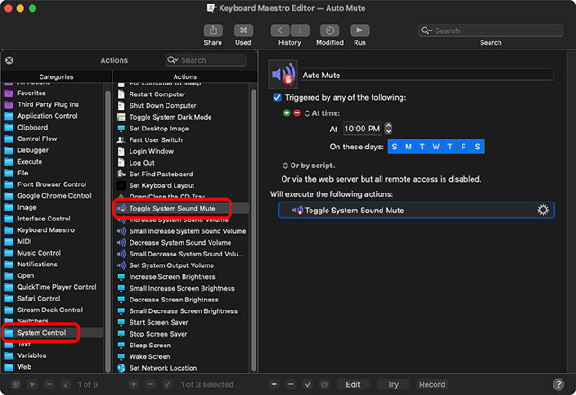 add toggle system sound mute mac