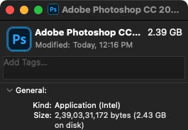 значок Adobe Photoshop изменен