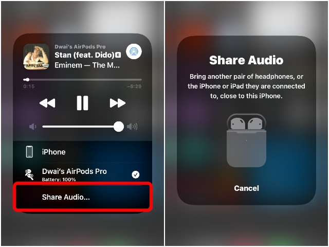 airpods audio sharing how to