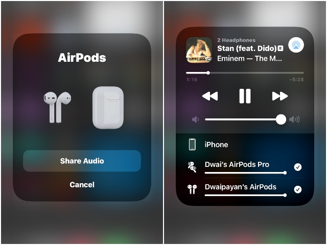 airpods audio sharing how to