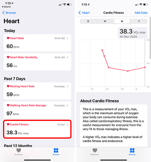 Apple health cardio online fitness