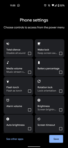 choose required toggles