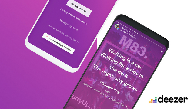 deezer instagram lyrics story