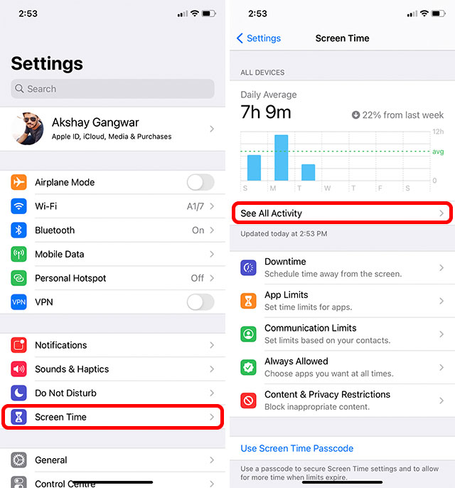 disable siri shortcuts notifications iphone step 1