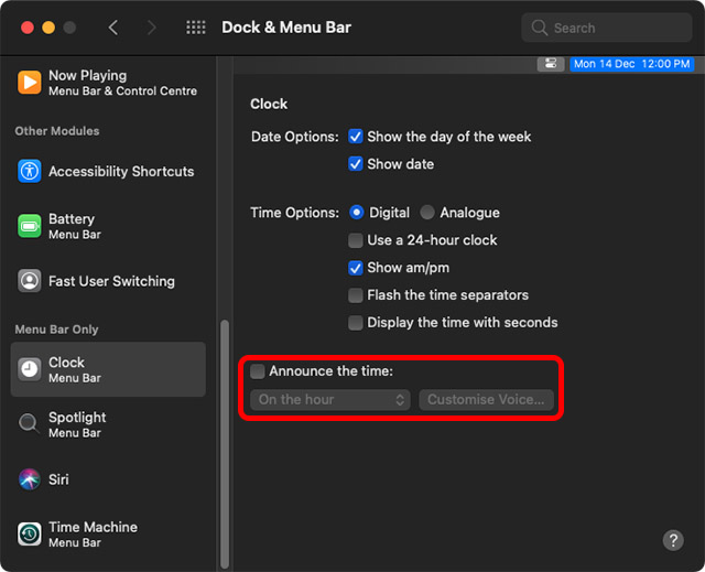 How to Use Announce Time in macOS Big Sur - 50