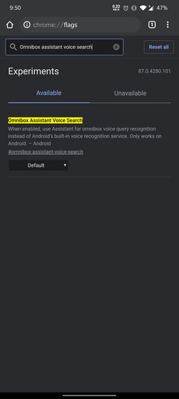 enable assistant for voice search chrome