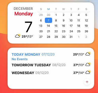 calendar widget for mac