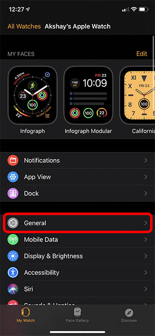 general settings watch app
