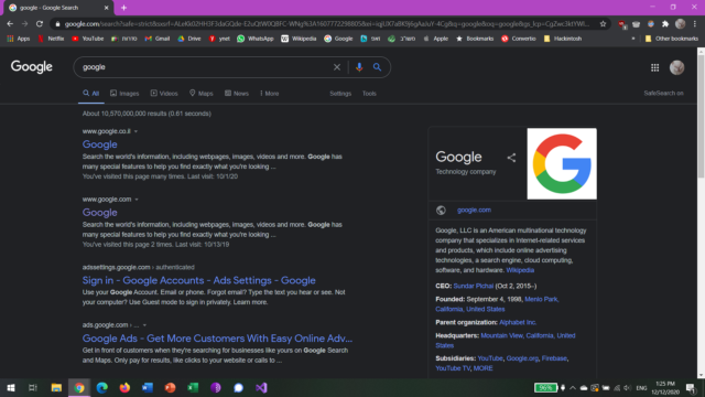 Google Search on Desktop Briefly Tests Dark Mode - 12