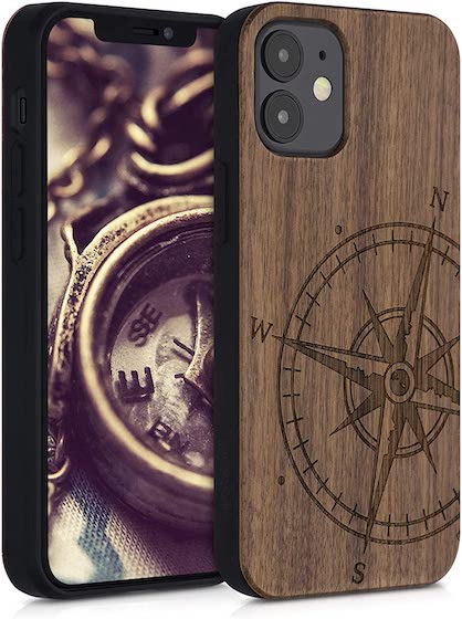 Case Yard Wooden Case for iPhone-12-Mini Soft TPU Silicone cover Slim Fit  Shockproof Wood Protective Phone Cover for Girls Boys Men and Women  Supports Wireless Charging Las Vegas Gambler Design 