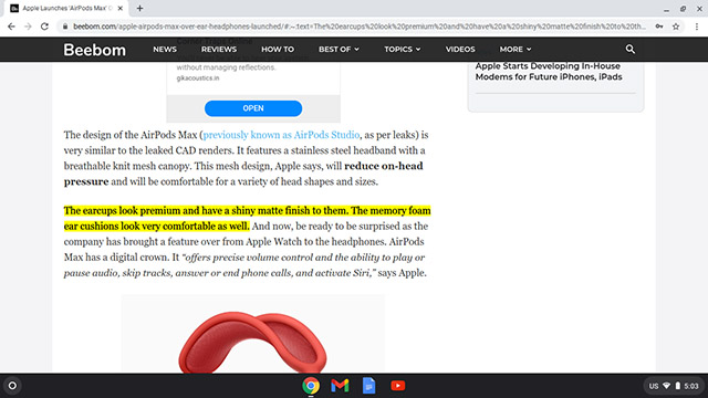 How to Copy Link to Text in Chrome OS - 29