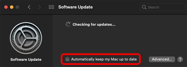 mac comprobando actualizaciones de software