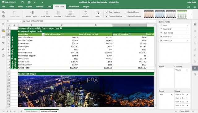 pivot tables