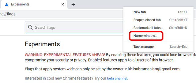 right click chrome window to rename window in chromebook