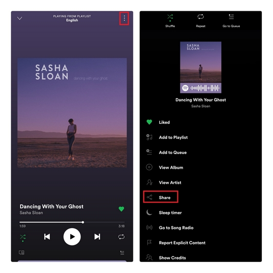 share songs to spotify