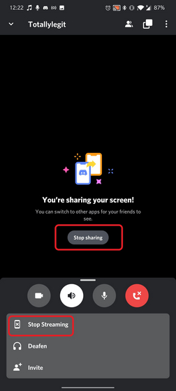 stop sharing screen