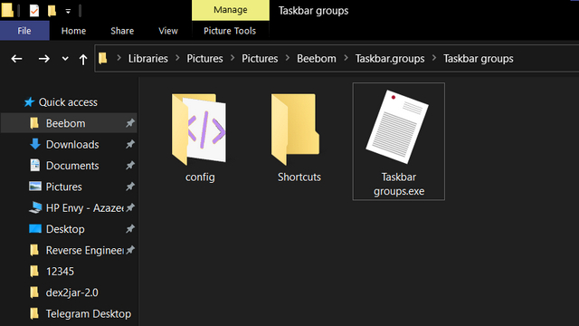 taskbar groups file