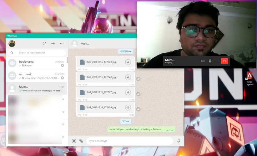 how to make video call in whatsapp web in laptop