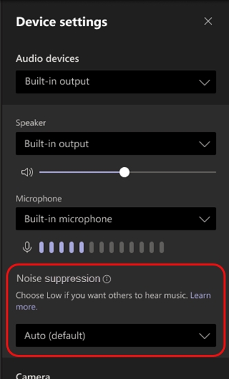 chrome os noise cancellation ms teams