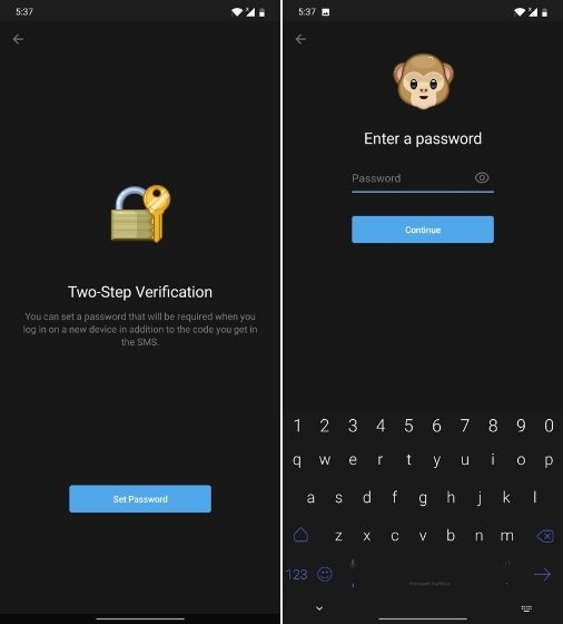 telegram two step verification