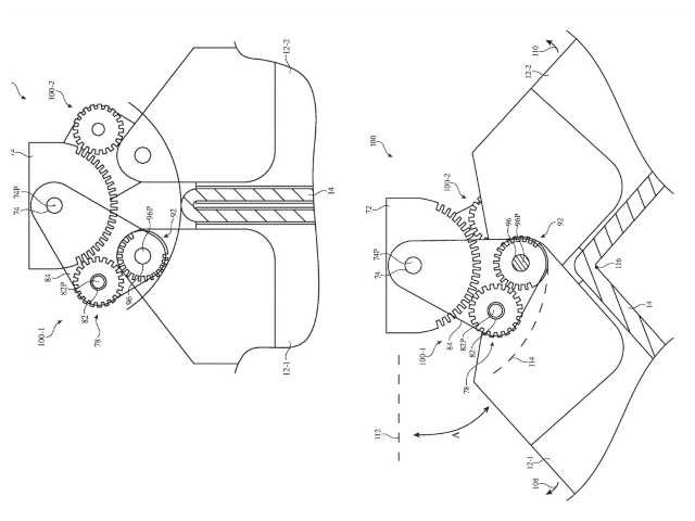 Apple patent geared hinge foldable iphone 