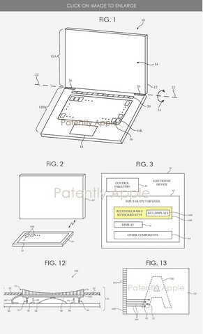 Apple patent reconfigurable keyboard macbook