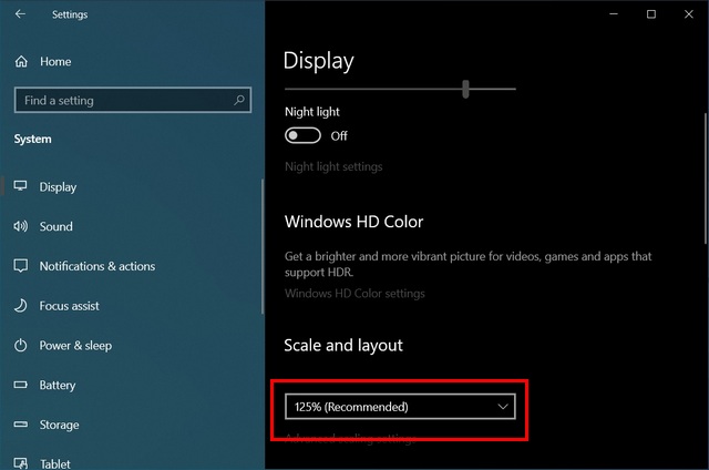 windows 10 customize your display text size smaller increment