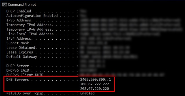 تحقق من خادم DNS الخاص بي