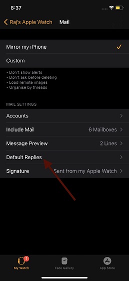 How to Customize Default Mail and Message Replies on Apple Watch - 55