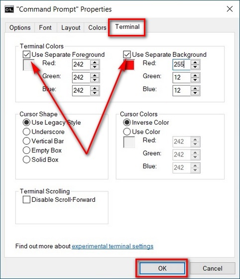 Customize Command Prompt Color and Font in Windows 10 - 92