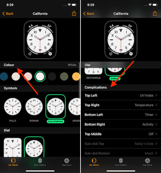 Customize watches on Apple Watch