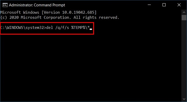 Delete temporary files From the Command Prompt