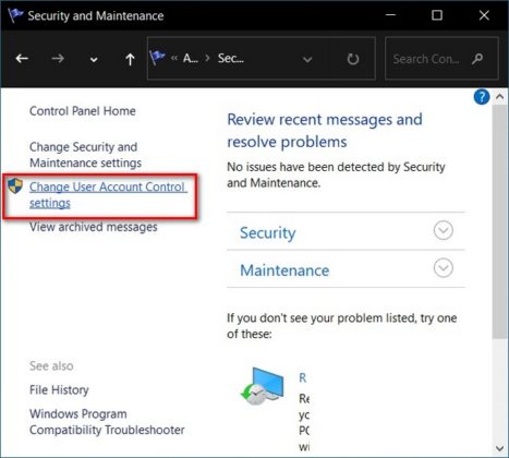 User account control как включить windows 10