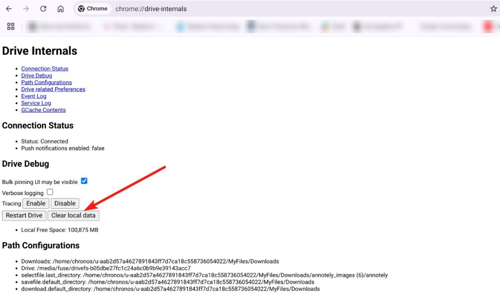 Clear local data to free up storage space on Chromebook