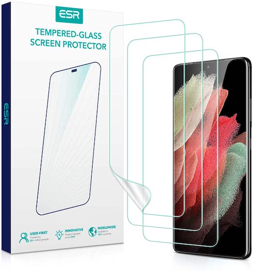 2+2 Pack Galaxy S21 Ultra Screen Protector Ultrasonic Fingerprint Compatible,3D Curved 9H Tempered Glass HD Clear for Samsung S21 Ultra 5G Glass Screen Protector 