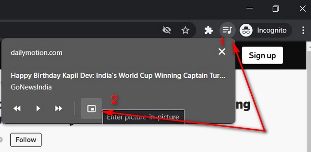 Enable Picture-in-Picture Mode in Chrome