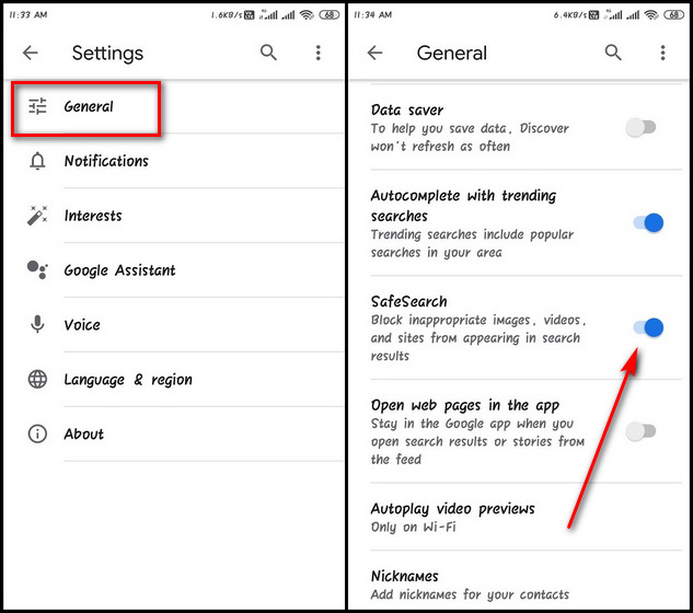 Enable or Disable Google SafeSearch on Android