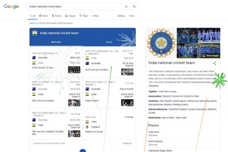 Sehen Sie sich an, wie Google Indiens historischen Sieg gegen Australien feiert