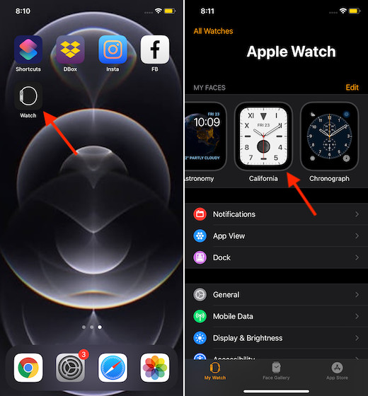 Launch watch app for iPhone