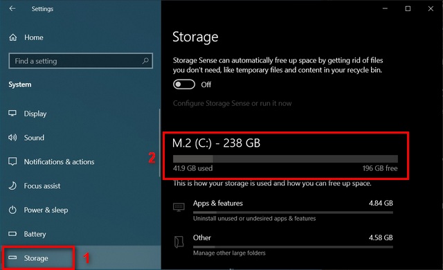 System Settings storage