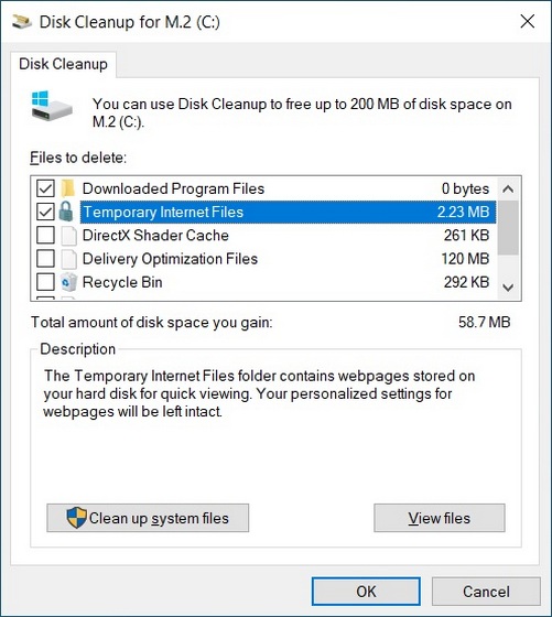 Delete Temporary Files in Windows 10