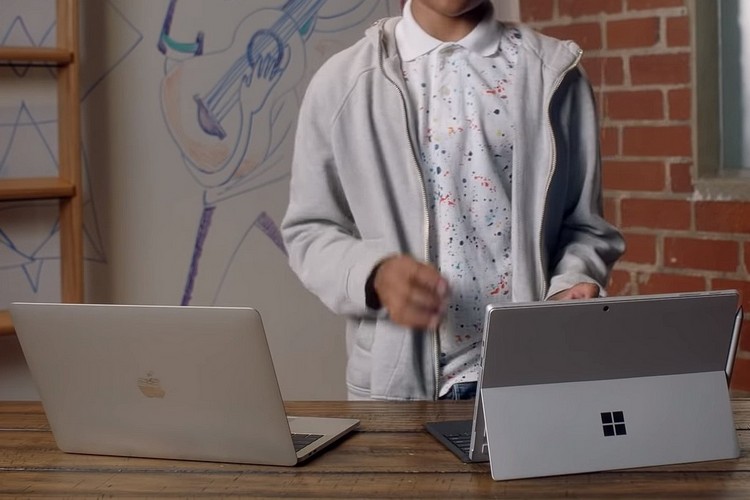 Microsoft compares Surface Pro 7 with MacBook pro