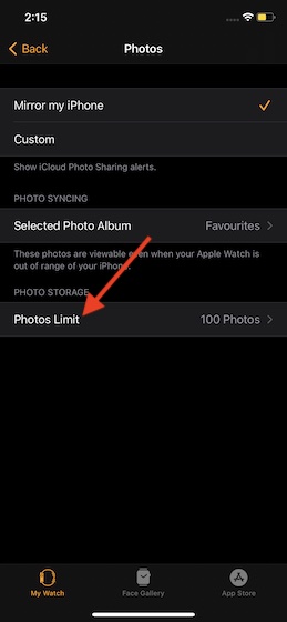 Photos Limit on Apple Watch