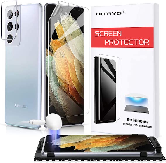 QITAYO Designed for Samsung Galaxy S21 Ultra Screen Protector and Camera Lens Protector