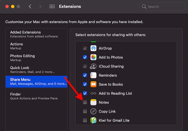 How to Customize Share Menu Extensions on Mac - 33