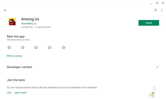 Play Among Us on a Chromebook with Play Store Support