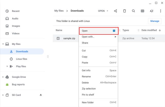 extracting zip files