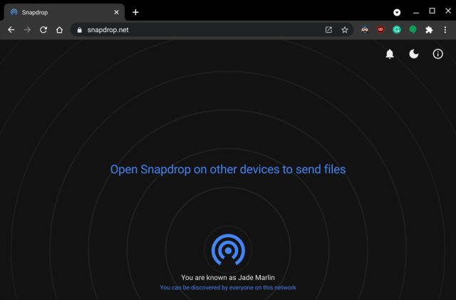 Wirelessly Connect iPhone and Chromebook Through Snapdrop