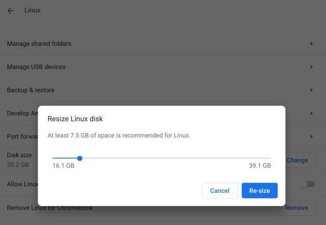 remove linux from chrome os