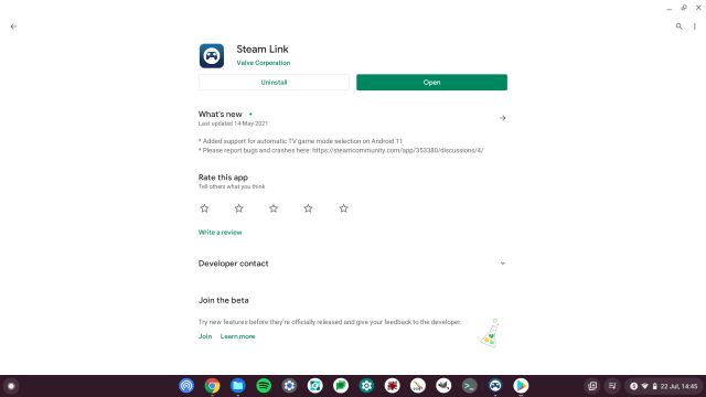 steam link for chromebook